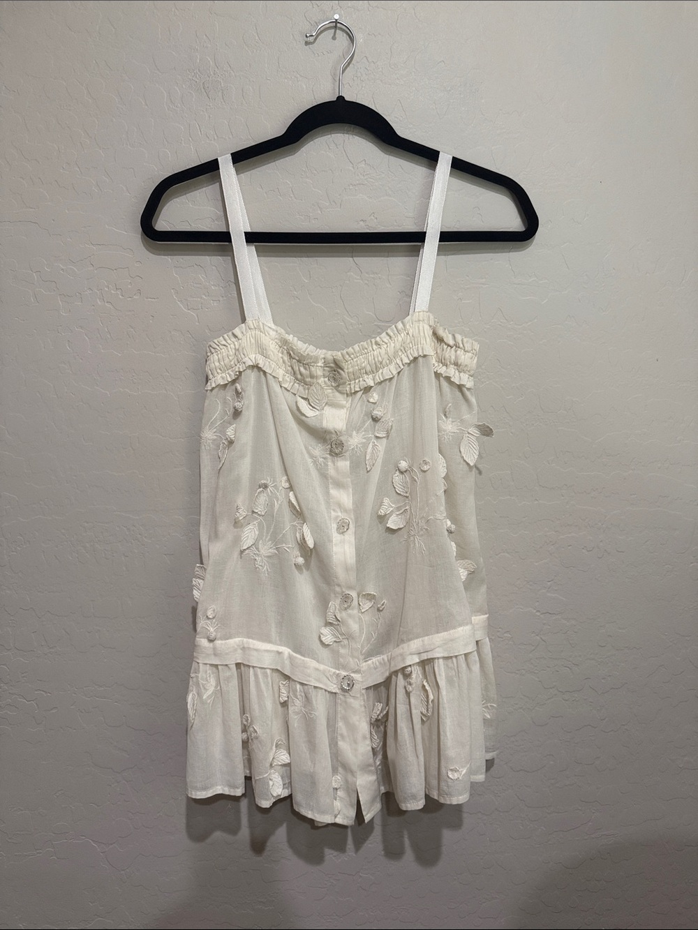 Anthropologie Moulinette Soeurs Sheer Blouse in Ivory, Size 2